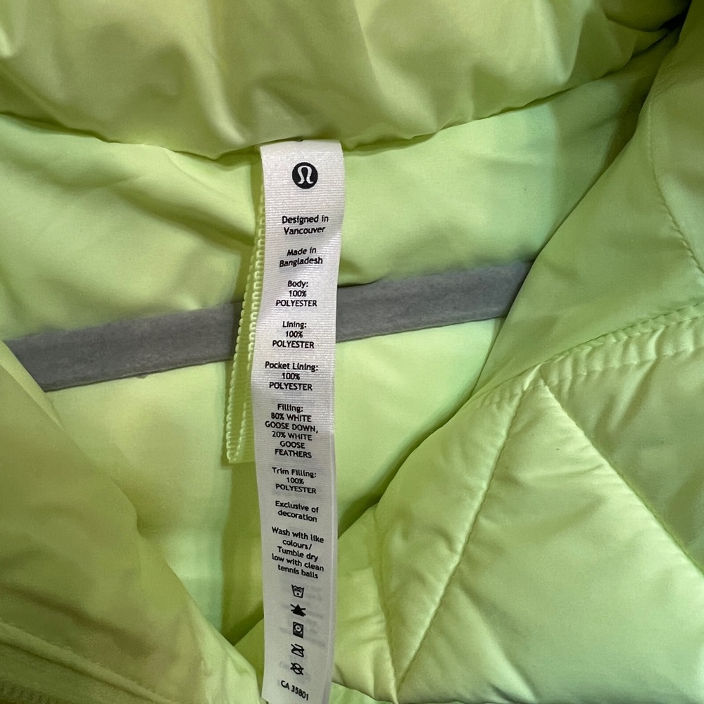 Lululemon Neon Yellow Puffer Vest 0 - Picture 5 of 10